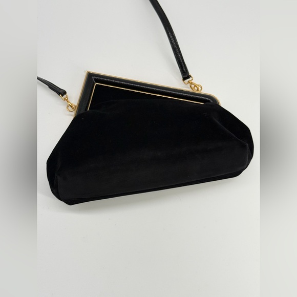 Fendi Zucca FF Black Velvet Evening Bag - Picture 6 of 13